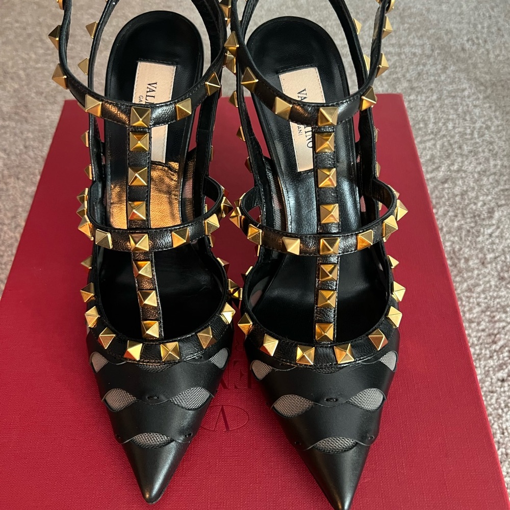 Valentino Garavani Rockstud Ankle Heels Size 36.5 (US 6.5)